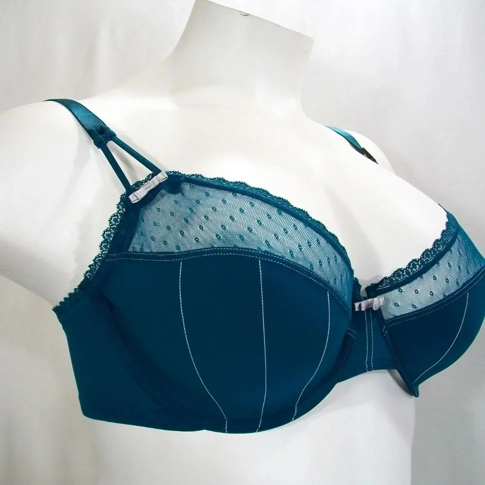 34B Felina 110789 Marielle Full Busted UW Bra Deep Teal NWT - Picture 6 of 9
